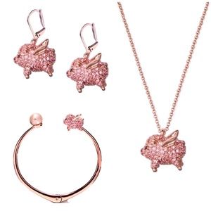 KATE SPADE • Flying Pigs Necklace Earrings Cuff Bracelet Set